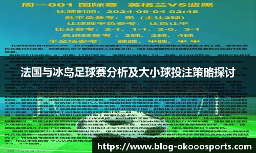 法国与冰岛足球赛分析及大小球投注策略探讨